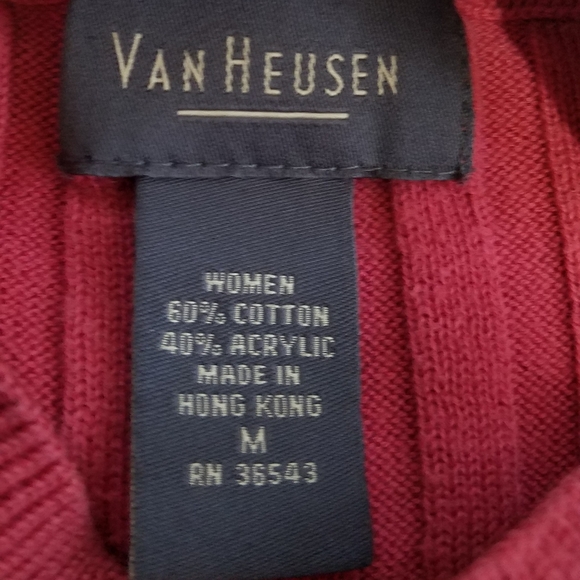 Van Heusen Cable Knit Womens medium sweater Red to pink in color - Picture 8 of 8